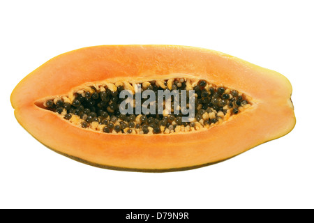 Papaya halbieren Stockfoto