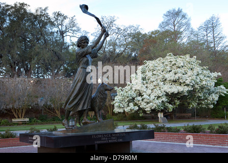 Ein Blick auf die Waving Girl Statue in Savannah, Georgia Stockfoto