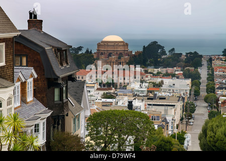 Presidio Wohngegend mit Palace of Fine Arts in San Francisco, Kalifornien Stockfoto