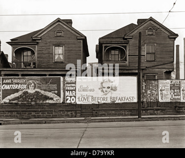 Holzhäuser-Plakate Stockfoto