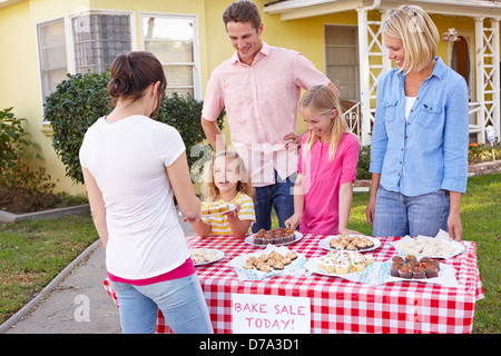 Familie, Liebe Kuchenverkauf Stockfoto