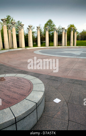 Ein Blick auf die Glockenspiele im Bicentennial Capitol Mall State Park in Nashville, Tennessee Stockfoto