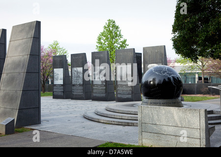 Ein Blick auf die World War II Memorial im Bicentennial Capitol Mall State Park in Nashville, Tennessee Stockfoto