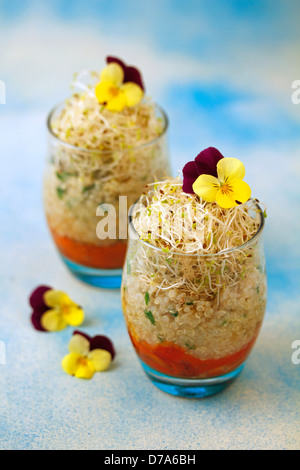 Quinoa-Paprika-Salat. Rezept zur Verfügung. Stockfoto