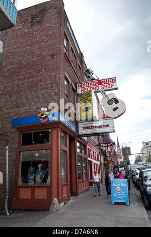 Ein Blick auf den Ernest Tubb Plattenladen in Nashville, Tennessee Stockfoto