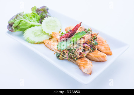 Spicy Lachs ist Essen thailand Stockfoto