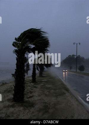 Hurricane Isaac Teige Gulfport MS starke Winde Sturmflut. 29. August 2012 Mississippi USA Stockfoto