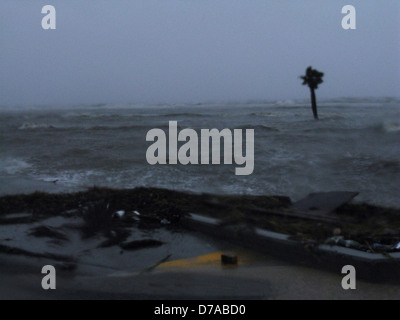 Hurricane Isaac Teige Gulfport MS starke Winde Sturmflut. 29. August 2012 Mississippi USA Stockfoto