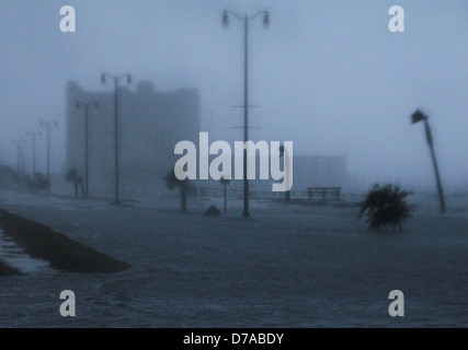 Hurricane Isaac Teige Gulfport MS starke Winde Sturmflut. 29. August 2012 Mississippi USA Stockfoto