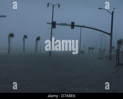 Hurricane Isaac Teige Gulfport MS starke Winde Sturmflut. 29. August 2012 Mississippi USA Stockfoto