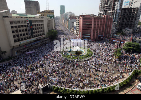 Bangladeshi Hefajat-e-Islam Aktivisten an einer Kundgebung in Dhaka am 6. April 2013. Stockfoto