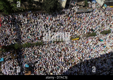 Bangladeshi Hefajat-e-Islam Aktivisten an einer Kundgebung in Dhaka am 6. April 2013. Stockfoto