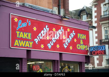 Take Away Pizza Burger Döner Blackpool UK England Großbritannien Stockfoto