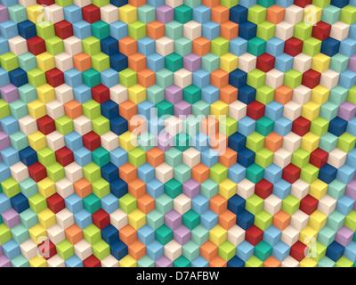 Op-Art Würfel Muster 3D-Rendering Stockfoto