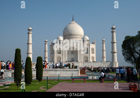 Taj Mahal, Königspalast, Mughal, weiß, Marmor, Mausoleum, antike, kultig, Agra, Uttar Pradesh, Indien Stockfoto