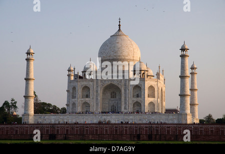 Taj Mahal, Königspalast, Mughal, weiß, Marmor, Mausoleum, Abend, alten, legendären, Agra, Uttar Pradesh, Indien Stockfoto