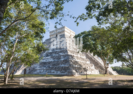 Kukulkan Pyramide in Chichen Itza, Halbinsel Yucatan, Mexiko - eines der neuen sieben Weltwunder Stockfoto