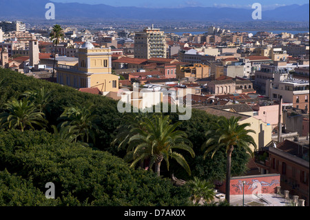 Blick auf die Stadt von Cagliari auf Sardinien Stockfoto