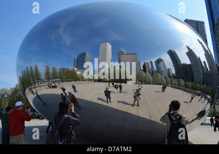 Cloud Gate Skulptur in Chicago Illinois Stockfoto