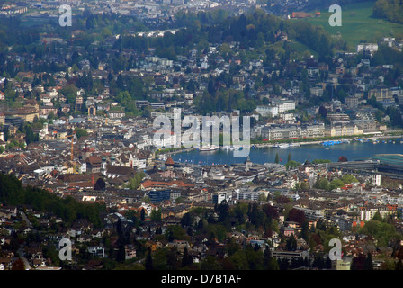 Luzerner Innenstadt, gesehen aus dem Pilatus Stockfoto