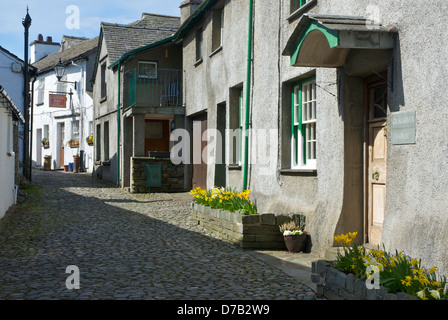 Wordsworth Street im Dorf Hawkshead, Cumbria, Nationalpark Lake District, England UK Stockfoto