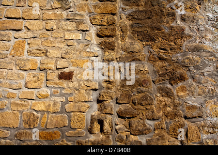 Steinmauer,, Ruinen Burg Beaufort oder Belfort, Luxemburg, Europa, sterben Burgruine Beaufort Oder Belfort, Luxemburg, Europa Stockfoto