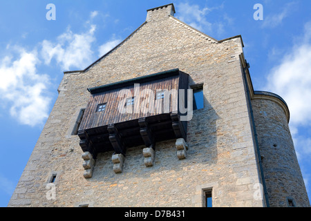 Burg Fels oder Handwerkkunst Schloss, Larochette, 11. Jahrhundert, dem Großherzogtum Luxemburg, Europa Stockfoto