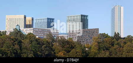 Blick auf die EU-Gebäude im Europäischen Viertel, Kirchberg-Plateau, Luxemburg-Stadt, Europa Stockfoto