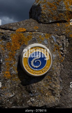 Das Symbol der South Wales Coast Path. Stockfoto