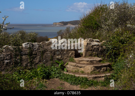 Einen Stil auf dem South Wales Küstenpfad westlich von Llantwit Major Strand. Stockfoto