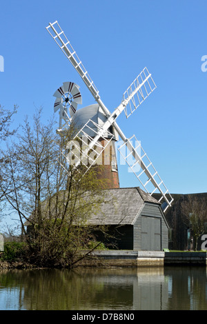 Hunsett Entwässerung Mühle am Fluss Ant, nördlich von breiten Barton, Norfolk Broads National Park Stockfoto