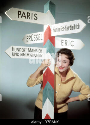 Caterina Valente in dem Musical-film "Hier bin Ich - Hier Bleib Ich" von 1958. Stockfoto