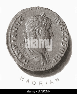 Hadrian, 76 AD –138 AD. Römischer Kaiser Stockfoto