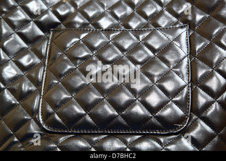 Das Foto Schwarz Leder. Hintergrund Stockfoto