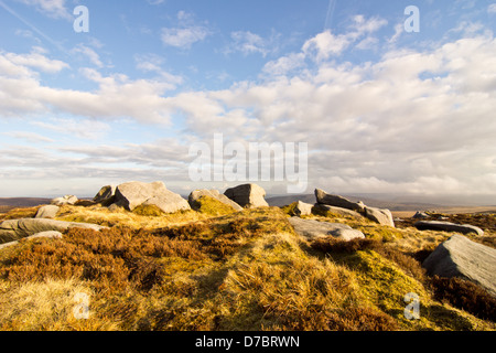 Wolfhole Felsen im Wald von bowland Stockfoto