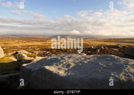 Wolfhole Felsen im Wald von bowland Stockfoto