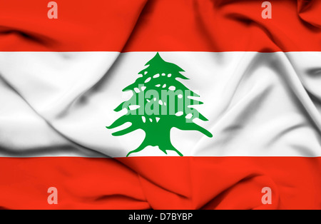 Wehende Flagge Libanon Stockfoto