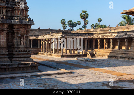 Airavatesvara-Tempel, Darasuram, Tamil Nadu, Indien. Einer der großen lebenden Chola Tempel - UNESCO-Weltkulturerbe Stockfoto