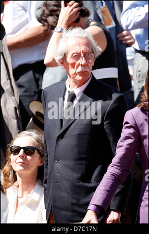 Jean Rochefort und seine Frau Delphine Gleize Promis bei der 2011 Roland Garros French Open Paris, Frankreich - 25.05.11 Stockfoto