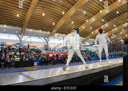 Vancouver-Grand-Prix Herren Degen 2013 im Richmond Olympic Oval. Richmond, British Columbia Kanada Stockfoto