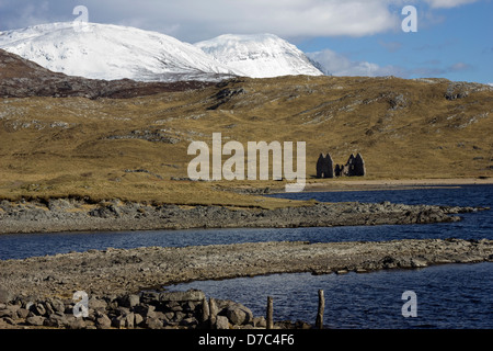Die Ruinen der Calda House neben Loch Assynt Stockfoto
