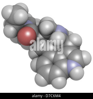 Lysergic Acid Diethylamide (LSD) halluzinogene Droge, Molekülmodell. Atome werden als Kugeln mit herkömmlichen Farbe dargestellt. Stockfoto