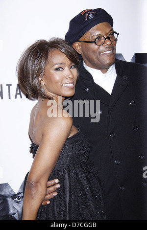 Angela Bassett und Samuel L. Jackson Öffnung Nacht nach der Party für die Broadway-Spiel "The Mountaintop" hielt im Espace Bankett Stockfoto