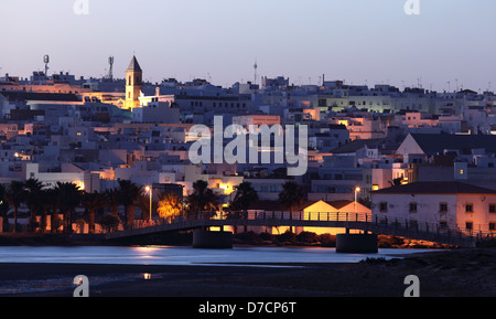 Conil De La Frontera in der Abenddämmerung. Costa De La Luz, Andalusien Spanien Stockfoto