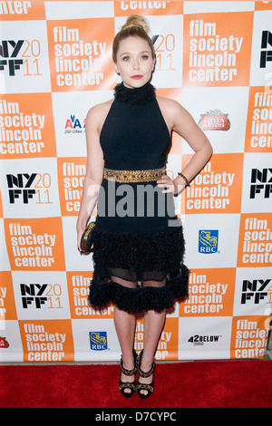 Elizabeth Olsen auf der 49th Annual New York Film Festival premiere von "Martha Marcy May Marlene" - Red Carpet Ankünfte. Neu Stockfoto