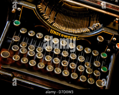 Ein Detailbild Underwood Schreibmaschine. Stockfoto