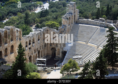 Odeon des Herodes Atticus ein Steintheater am südwestlichen Hang der Akropolis von Athen Stockfoto