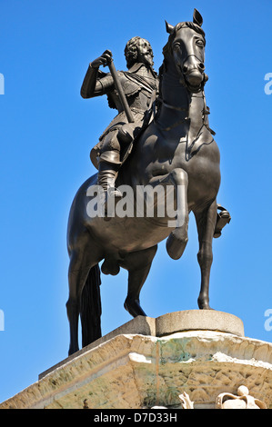 London, England, Vereinigtes Königreich. Statue (1633: Hubert le Sueur) von König Charles I (1600-49) Trafalgar Square. Stockfoto