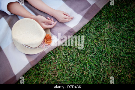 Das junge Paar Hände zusammen closeup Stockfoto