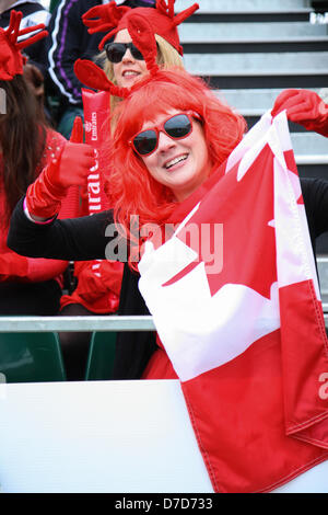 Glasgow, Schottland. 4. Mai 2013. Ein kanadischer Fan an der Emirates Airline Glasgow 7 s in Scotstoun Stadion. Bildnachweis: Elsie Kibue / EK13 Fotos / Alamy Live News Stockfoto